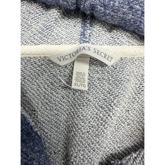Victoria's Secret X Large Zip Up Terrycloth VS Hooded Sweatshirt Blue 2014 HTF - Picture 2 of 9